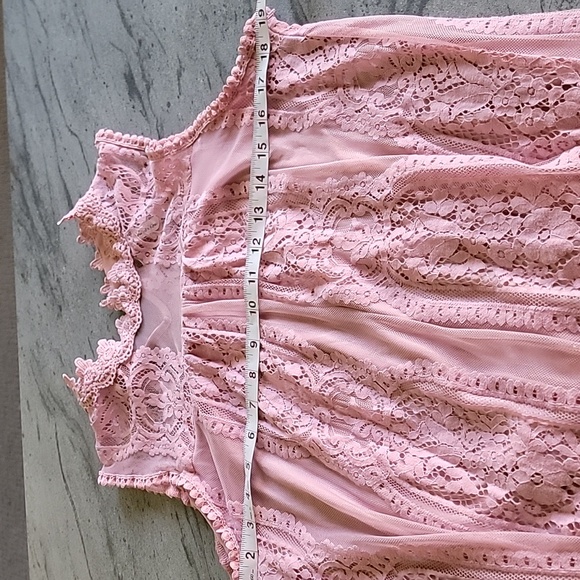 NY COLLECTION Sleeveless Mock Neck Lace Top Pink size XL - Picture 11 of 15